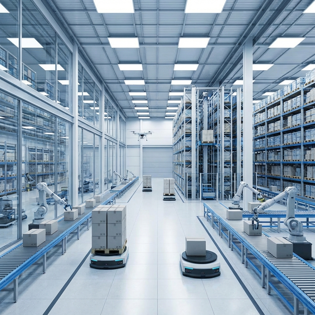 Shipping containers in a modern port terminal